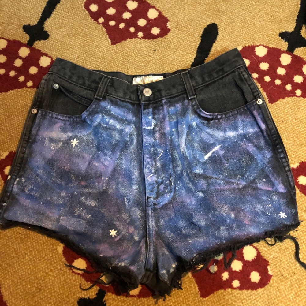 High Waisted Galaxy Shorts